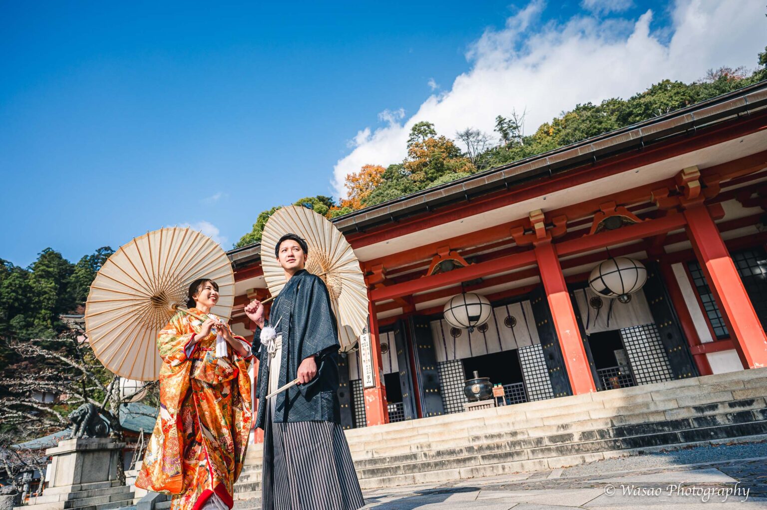 和装前撮り　鞍馬寺