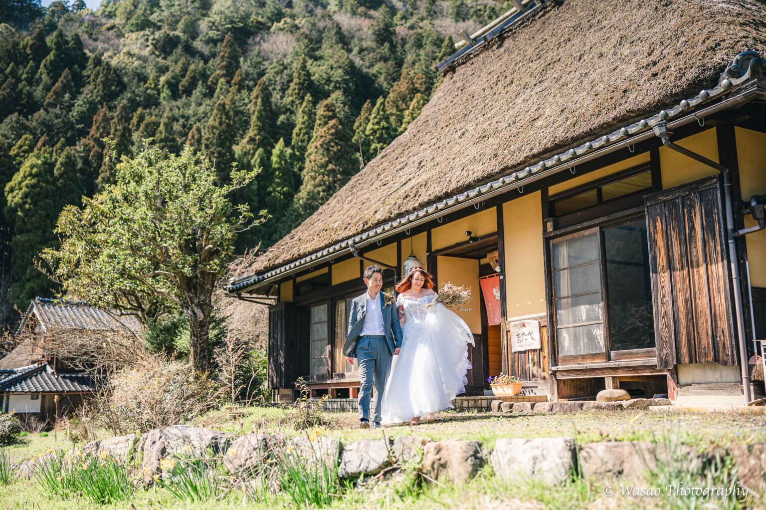 洋装前撮り　京都　美山　かやぶきの里