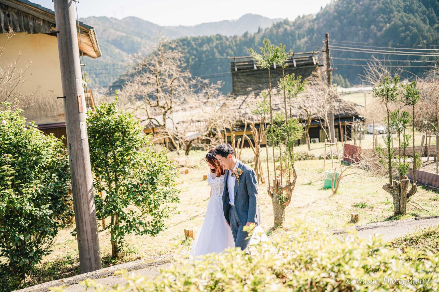 洋装前撮り　京都　美山　かやぶきの里