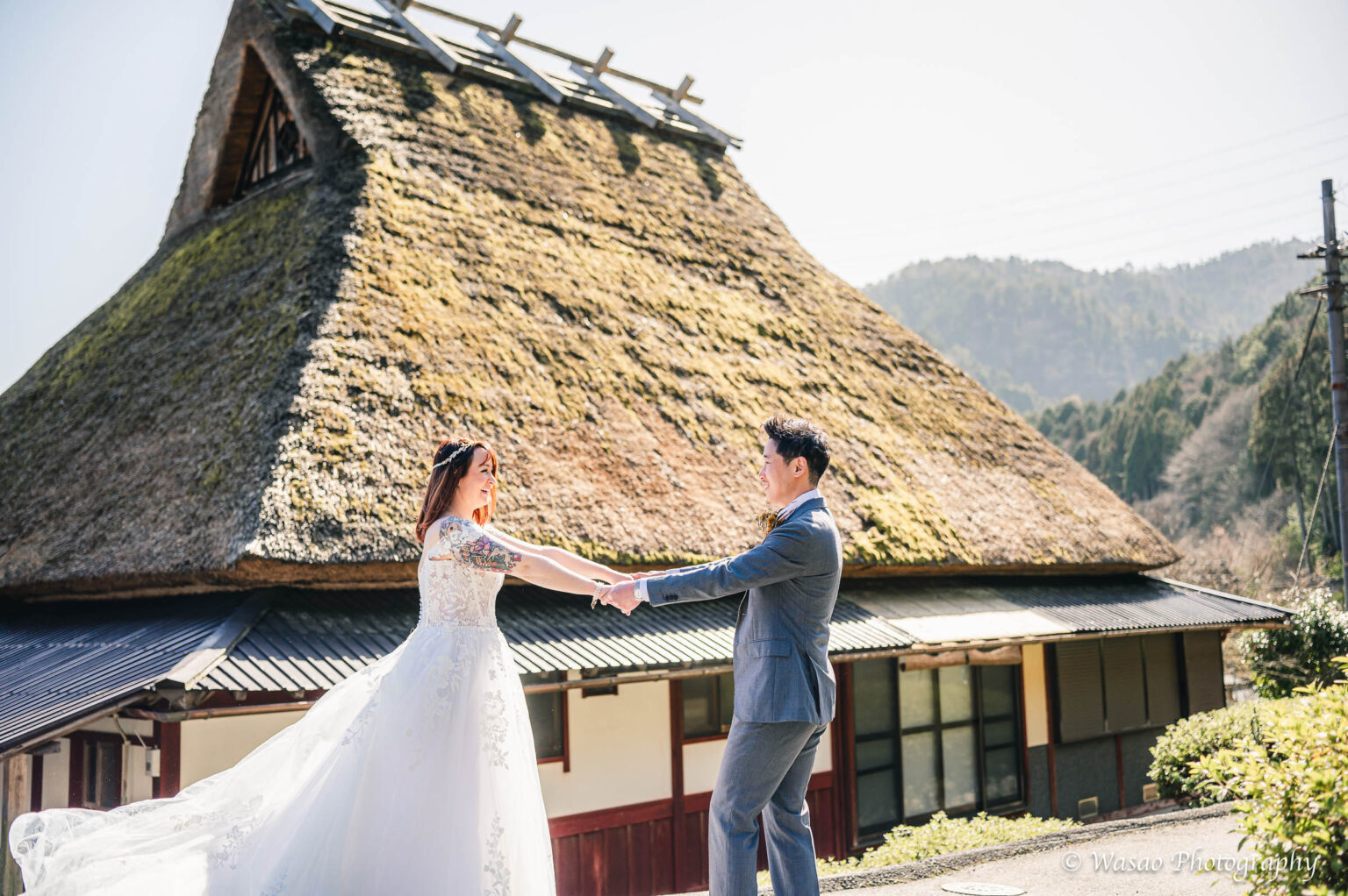 洋装前撮り　京都　美山　かやぶきの里