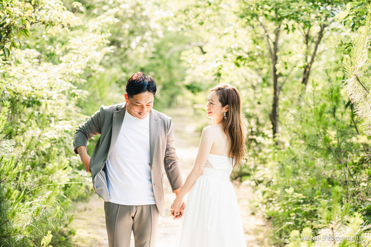 洋装前撮り　滋賀　琵琶湖　緑