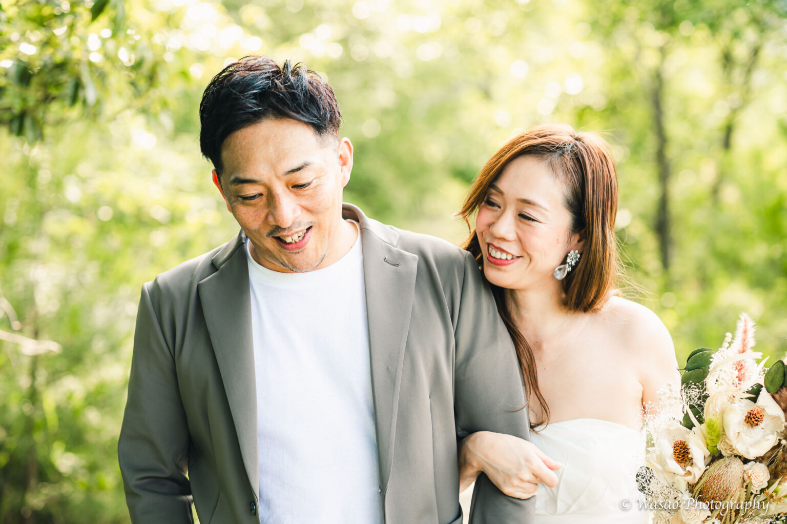 洋装前撮り　滋賀　琵琶湖　緑