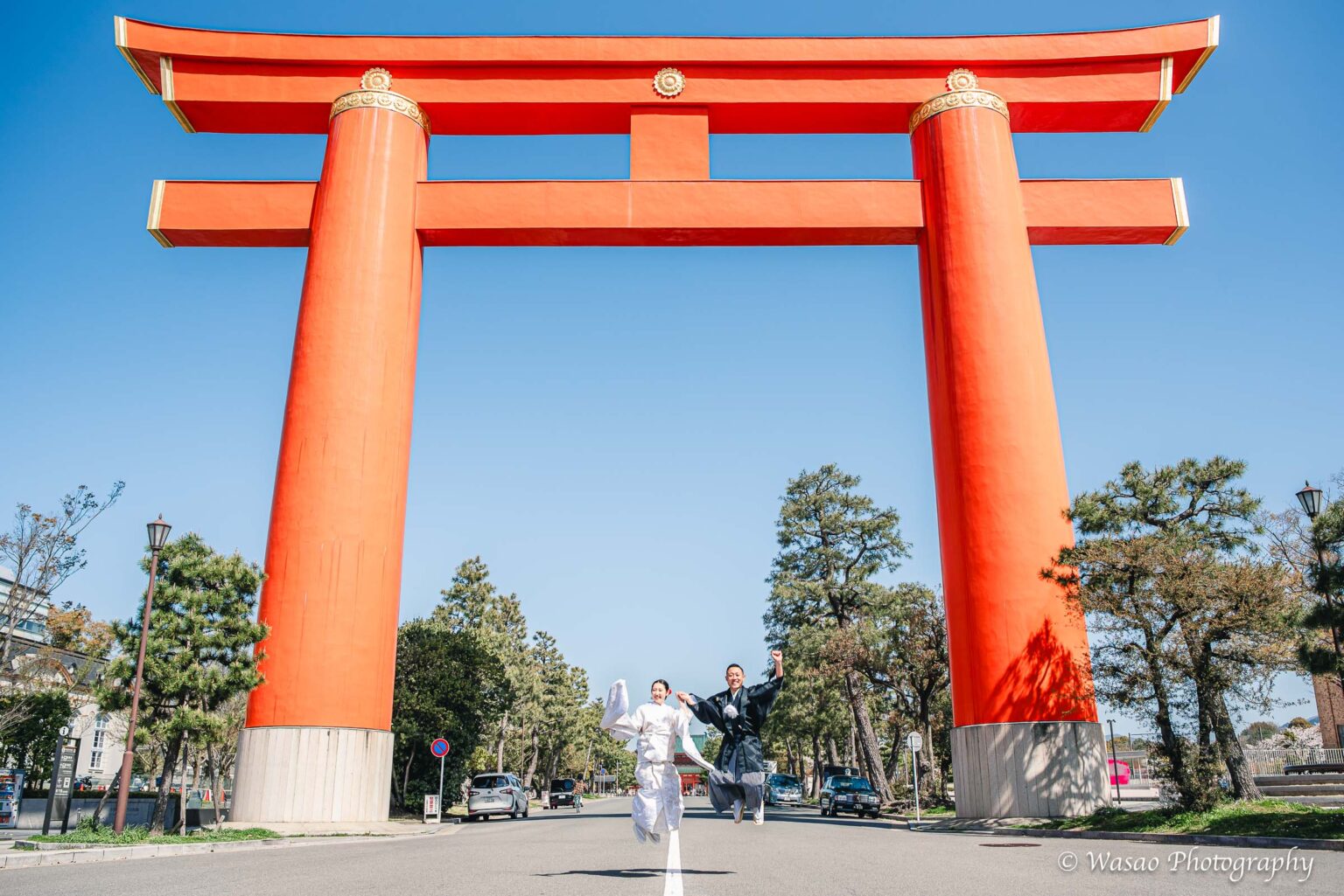 和装前撮り　一本橋　平安神宮周辺